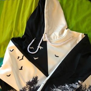 Black and white hoodie